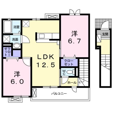 石田駅 徒歩18分 2階の物件間取画像